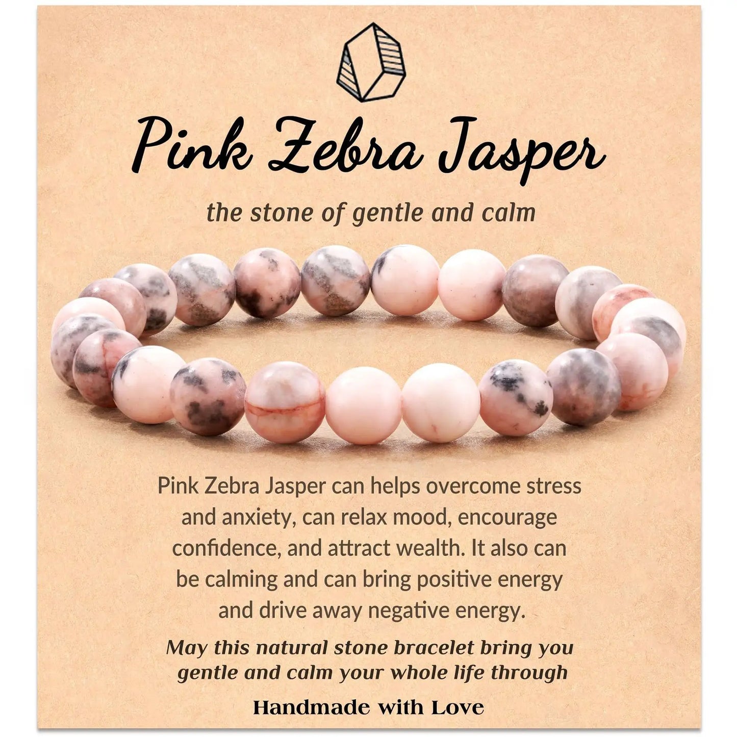 Pink Zebra Jasper - Kristall Armband