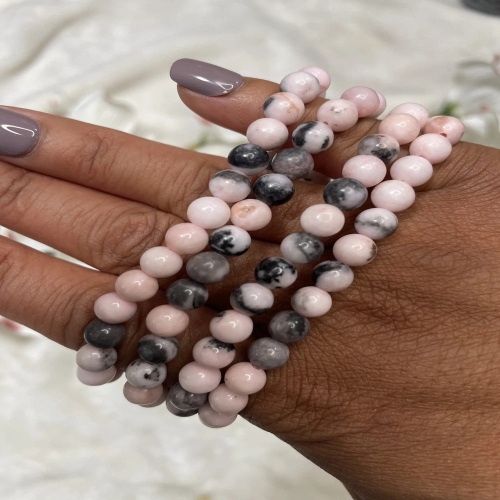 Pink Zebra Jasper - Kristall Armband